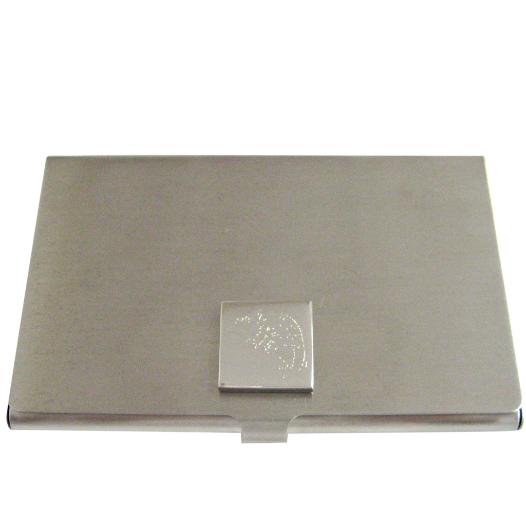 Silver Toned Etched Chameleon Business Card Holder Silver Toned Etched Chameleon Business Card Holder